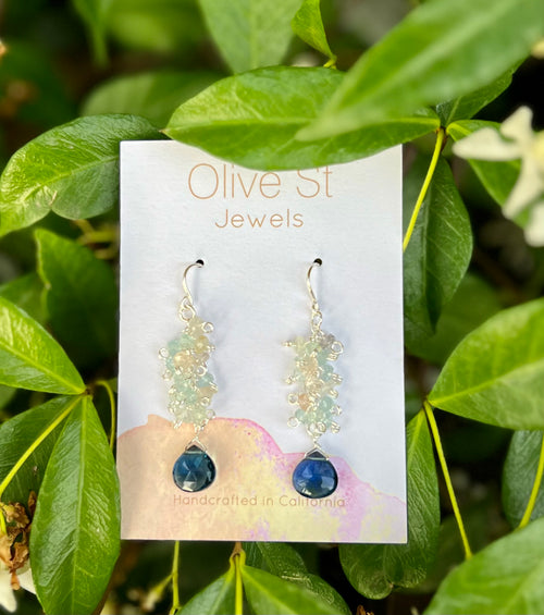 Blue Quartz | Aquamarine Drop Earrings