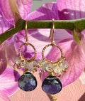 Blue Quartz | Aquamarine 14k Drop Earrings
