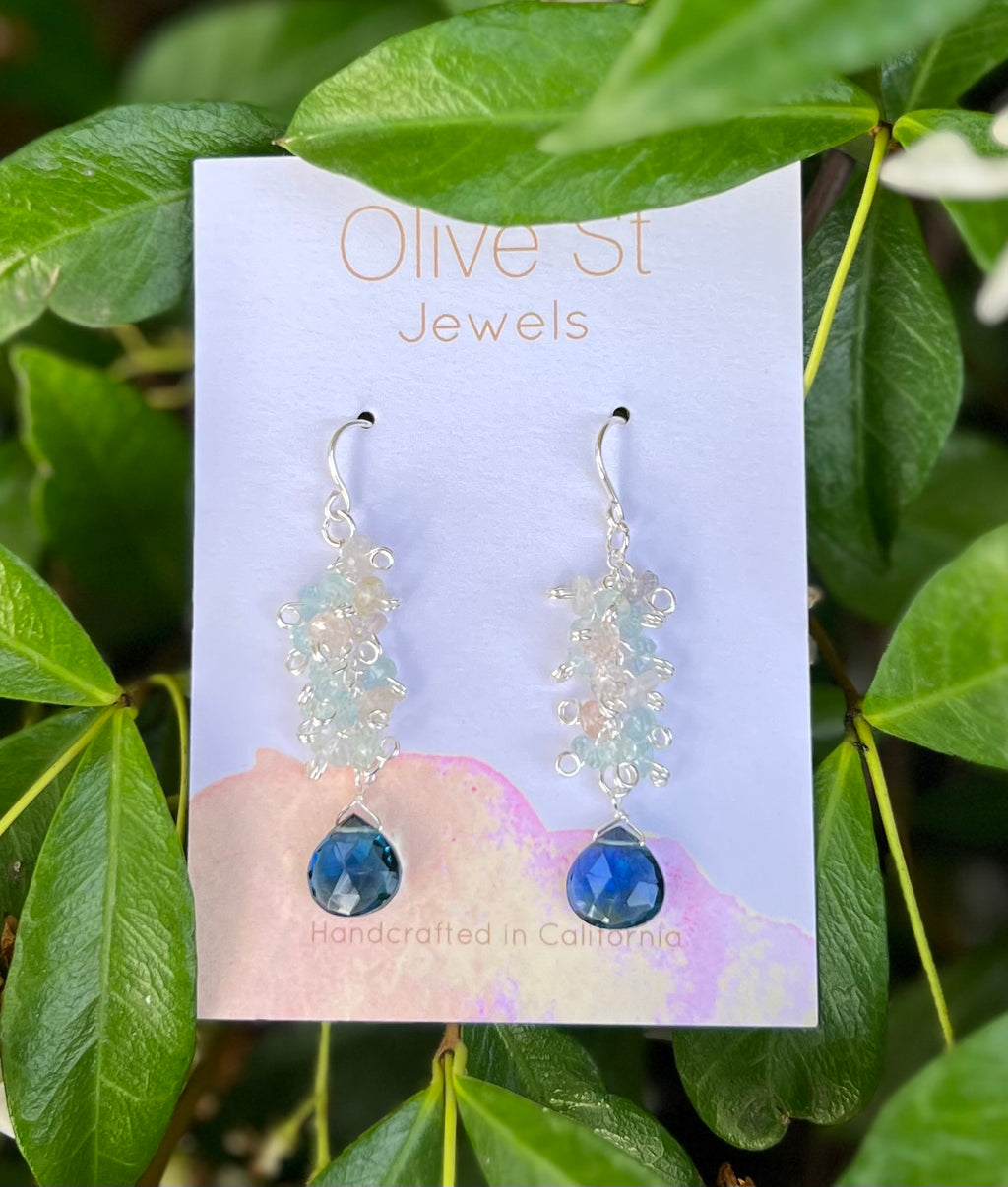 Blue Quartz | Aquamarine Drop Earrings