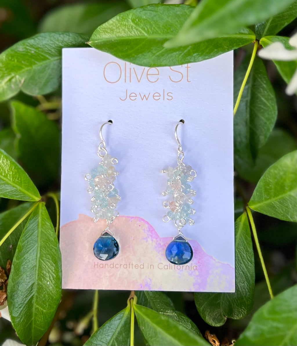 Blue Quartz | Aquamarine Drop Earrings