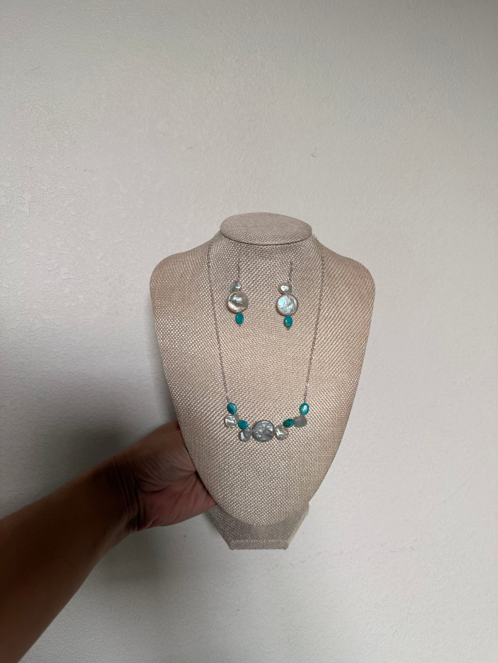 Coin Freshwater Pearl & Turquoise Set
