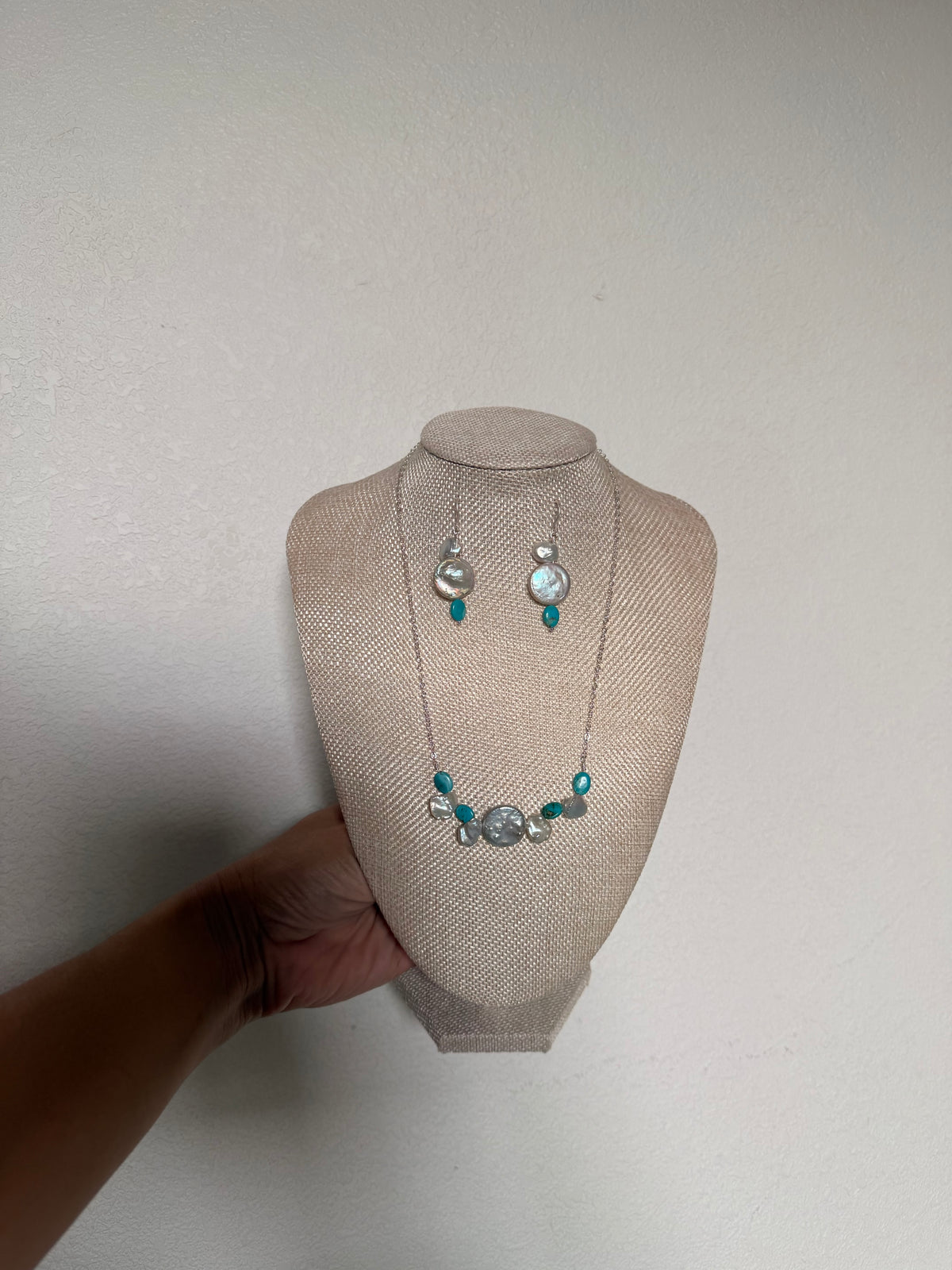 Coin Freshwater Pearl & Turquoise Set