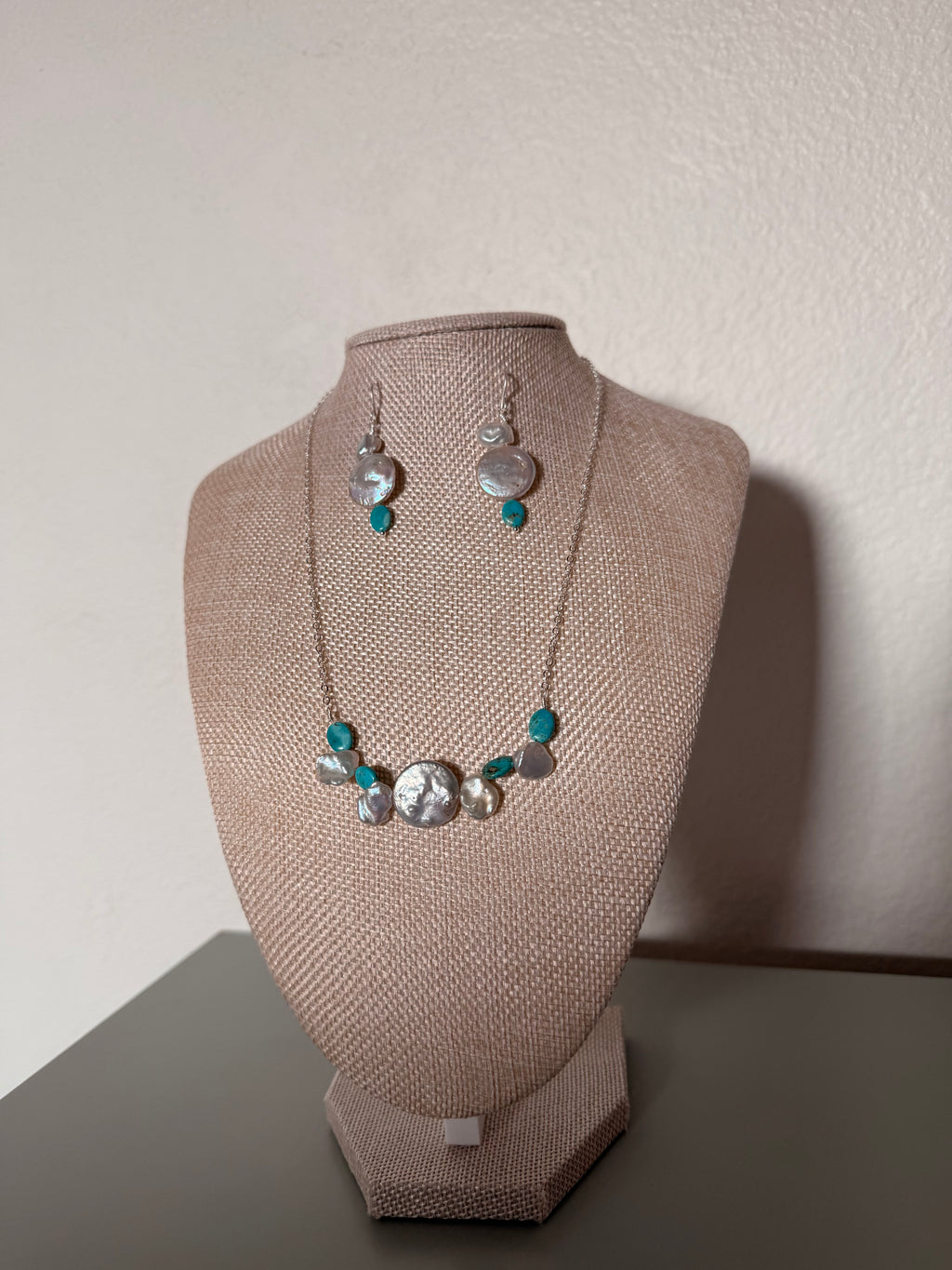 Coin Freshwater Pearl & Turquoise Set