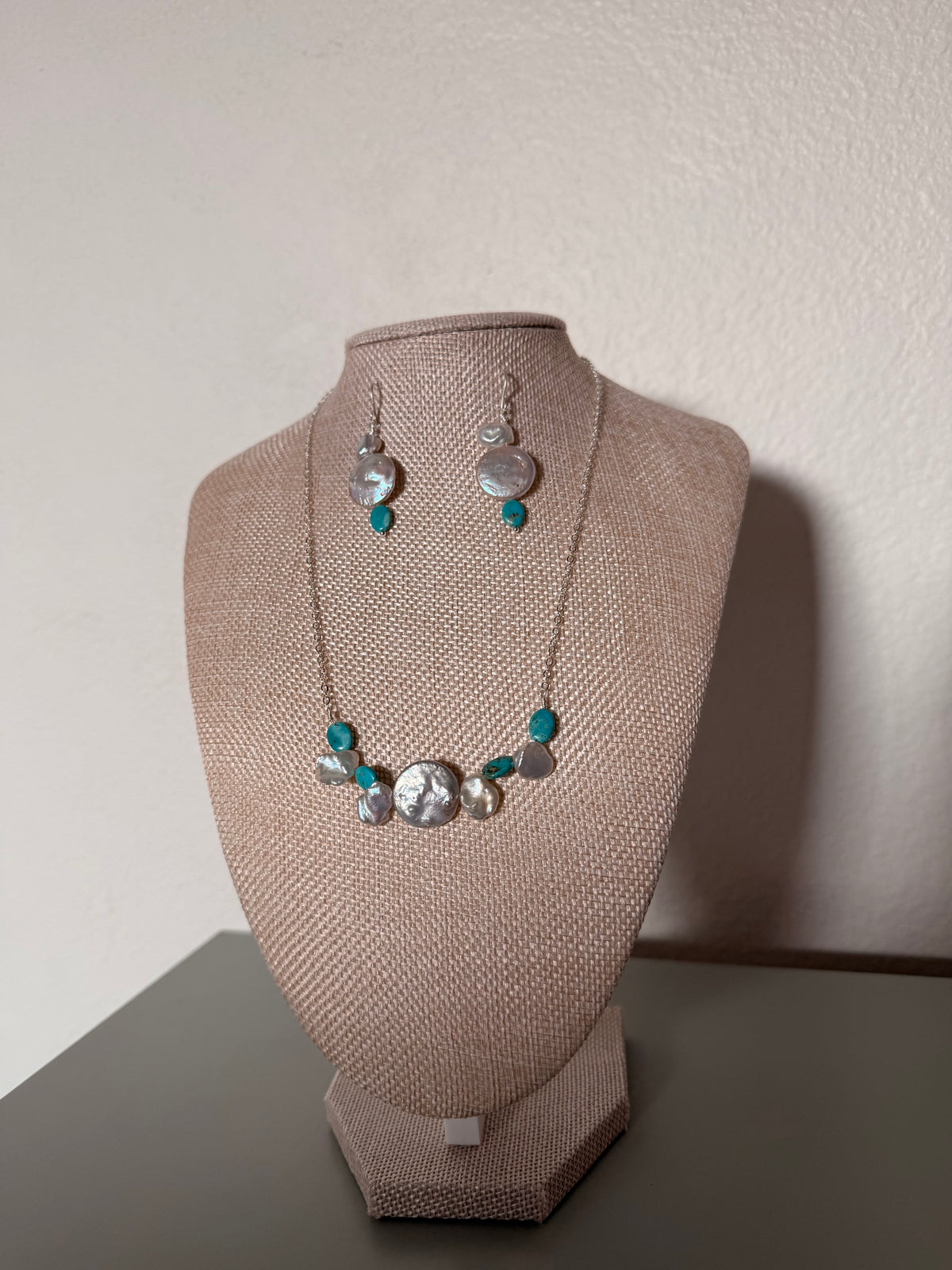 Coin Freshwater Pearl & Turquoise Set