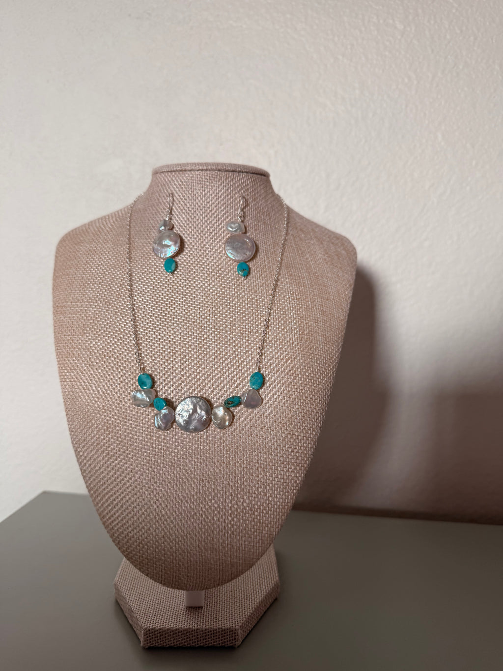 Coin Freshwater Pearl & Turquoise Set